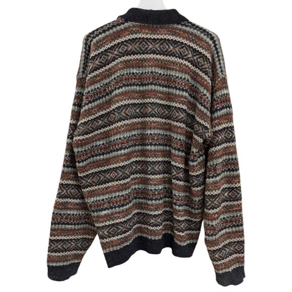 VTG Tundra Canada Men's Wool Blend Button Long Sleeve Knit Polo Sweater Size L - Picture 2 of 4